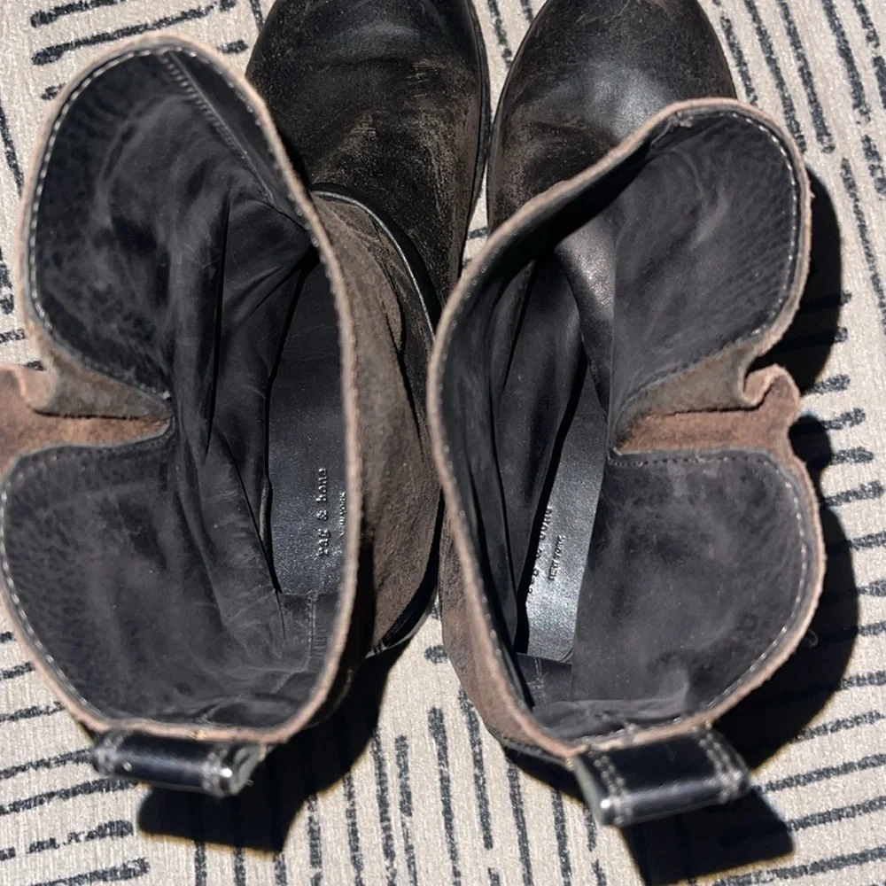 rag & bone waxed calfskin moto boots size 9 39 - Picture 8 of 11